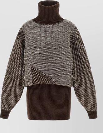 Maison Margiela wool jacquard high neck mini sweater dress