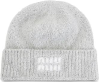 Miu Miu Berretto con logo - Grigio