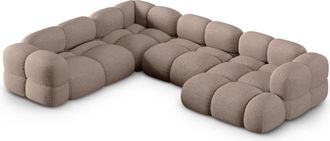 Cosmopolitan Design Sof&aacute; esquinero panor&aacute;mico 5 plazas tejido estructural capuchino