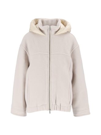 PESERICO Plush Hooded Wool-Blend Short Coat
