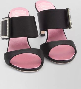 Roger Vivier satin mules trompette heel buckle