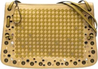 Bottega Veneta Pre-owned Cross Body Bags, female, Beige, Size: ONE SIZE Pre-owned Leather Crossbody Bag