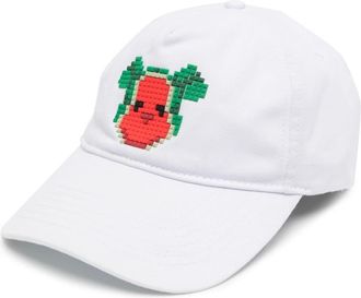Mostly Heard Rarely Seen Watermelon Bear twill baseball cap - men - Cotton - One Size - White