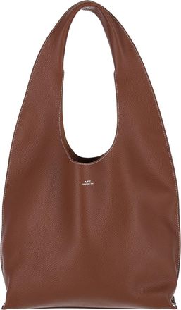 A.P.C. Hammered Leather Shoulder Bag with Silver Logo