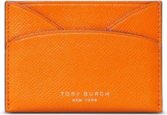 Tory Burch Romy Flat Card Case - Dames - Portefeuilles - Oranje - ONE Size - Leer - Accessoires