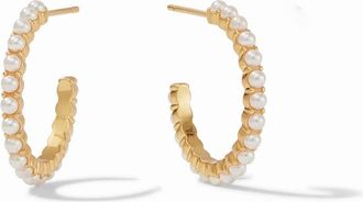 Julie Vos Womens Juliet Hoop Earrings In Pearl Gold