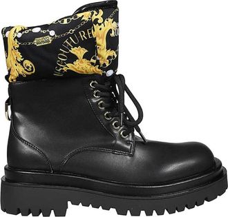 Versace Jeans Couture Puntige Neus Veterschoenen - Dames - Veterlaarzen - Zwart - 35 EU - Schoenen