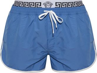Versace Zwemshorts met Dubbele Tailleband - Heren - Strandmode - Blauw - S - Katoen - Badmode