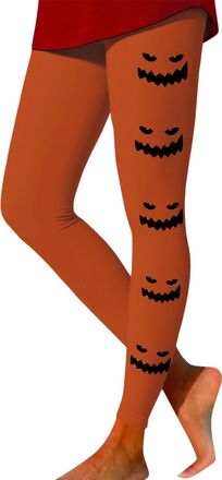 Generic Horror Halloween Leggings Women Funny Pumpkin Graphic Jogging Tights Trendy Tummy Control High Waisted Leggings Casual Novelty Gift Pants Fall Sport T