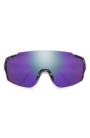 Smith Flywheel 130mm ChromaPop Shield Sunglasses in Matte Black Marble /Violet at Nordstrom