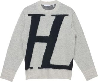 Helmut Lang logo-jacquard jumper - Grey