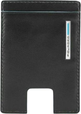 Piquadro Blauwe Kaarthouder - Heren - Accessoires - Zwart - Maat: ONE Size Leer