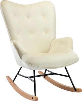 Clp Clp - Silla Mecedora Sanka En Terciopelo Crema
