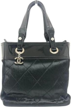 Chanel Pre-owned Handbags, female, Black, Size: ONE SIZE Pre-owned Vintage Tote Bag