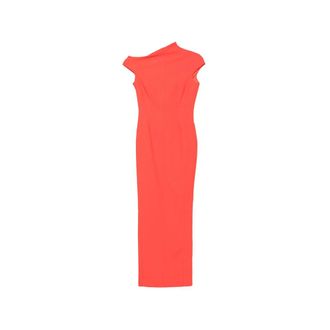Solace London Kleedjes, Dames, Oranje, XS, Polyester, Arion Maxi Jurk