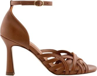 Maison Toufet Sandale Ariana - Dames - Sandalen met hakken - Bruin - 38 EU - Leer - Schoenen
