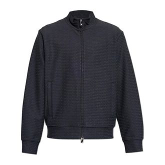 Emporio Armani Zip-throughs, male, Black, Size: XL Monogram Sweatshirt