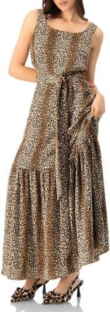Ivonne Animal Print Maxi Dress in Brown at Nordstrom, Size 10