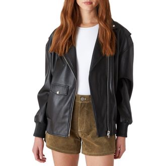 Blank NYC Faux Leather Moto Jacket in Night Moves at Nordstrom, Size X-Small