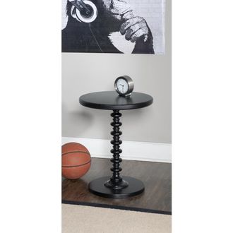 Powell Black Round Spindle Table