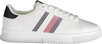 Tommy Hilfiger Witte Polyester Sneaker - Heren - Sneakers - Wit - 46 EU - Polyester - Schoenen