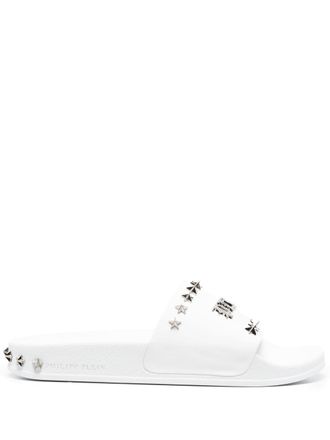 Philipp Plein Gothic Plein sandalen met studs - Wit