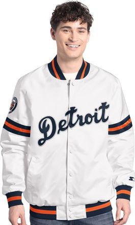 Starter Mens Starter White Detroit Tigers Cooperstown Scout Full-Snap Varsity Jacket at Nordstrom, Size Xx-Large