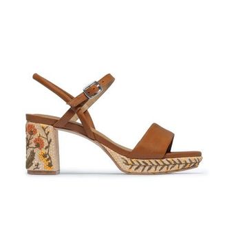 Bernardo Canto Embrodiery Platform Sandal in Luggage at Nordstrom, Size 6.5