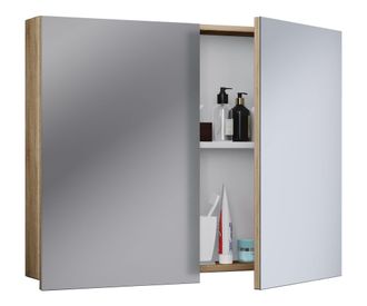 ebuy24 Armario De Ba&ntilde;o Vcm Atemporal Dimensiones Aprox. Al. 59 X An. 60 X P. 12 Cm Dos Puertas Giratorias Armario De Espejo - Badinos 59 X 60 Cm (sonoma Robl
