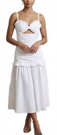 Carolina Herrera Strap Gathered Midi Dress In White