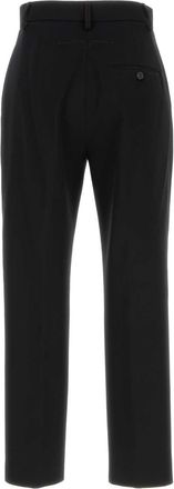 Lanvin Womens Black Wool Pant Noir Exterior: Pantaloni Trousers