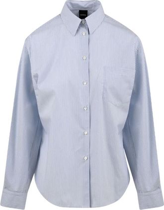 Aspesi 5427 L705 60126 Shirt - Dames - Blouses & Shirts - Blauw - Maat: L