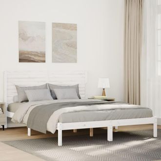 Berkfield Home Extra Long Bed Frame without Mattress White 140x220 cm Solid Wood