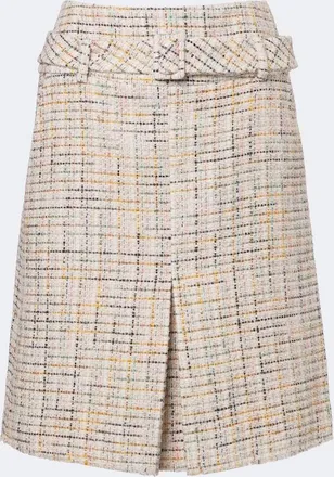 Shushu/Tong Belted checked cotton-blend miniskirt