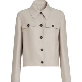 Brunello Cucinelli Linen diagonal jacket in Beige at Nordstrom, Size 50 It