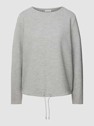 Tom Tailor Strickpullover mit Tunnelzug in Silber Melange, Gr&ouml;&szlig;e S