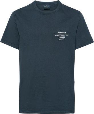 Barbour Hickling Tee - Heren - T-shirts - Blauw - S - Katoen - Tops