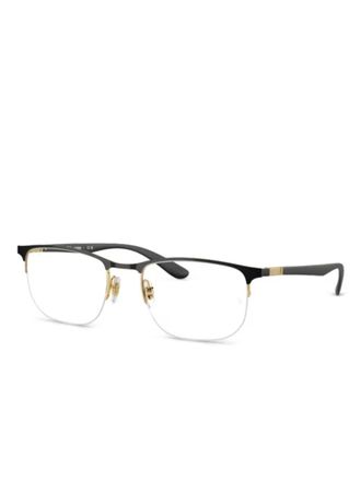 Ray-Ban browline-frame glasses - unisex - Acetate/Metal - 55 - Black