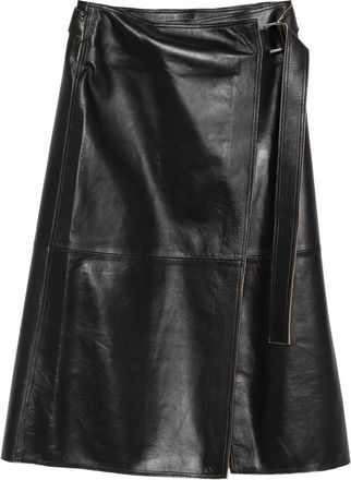 Calvin Klein Jeans Wrap-design Leather Skirt