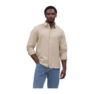 Selected Heren, Overhemden, Beige, Maat: XL Linnen