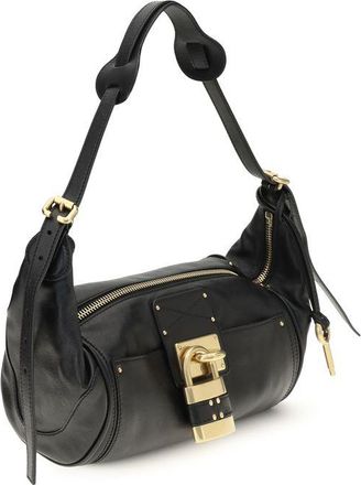Chlo&eacute; Womens Black Calf Leather Bos Taurus Shoulder Bag