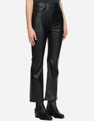 Rag & Bone Casey Faux Leather Cropped Flare Pant In Black