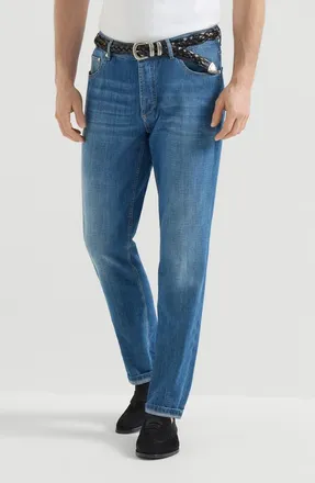 Brunello Cucinelli Lightweight denim trousers in Medium Denim at Nordstrom, Size 48 It