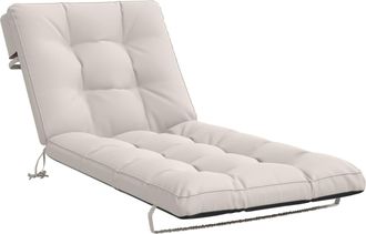 vidaXL Coj&iacute;n De Tumbona Vianen 100% Poli&eacute;ster Blanco 200 X 70 X 8 Cm Vidaxl