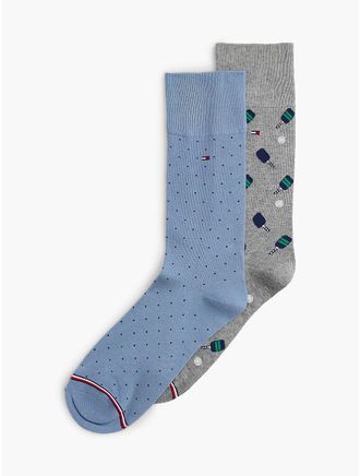 Tommy Hilfiger Mens Pickleball & Dot Trouser Sock 2-Pack - Multi