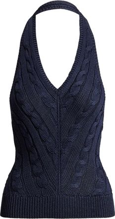 Ralph Lauren Collection Kabelgebreide top - Blauw
