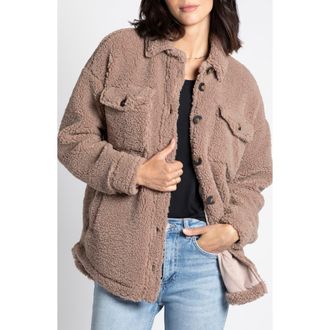 Thread & Supply Flagstaff Faux Shearling Shirt Jacket in Stucco at Nordstrom Rack, Size Large