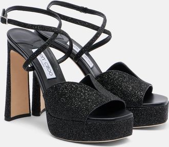 Jimmy Choo London Karli 125 glitter platform sandals