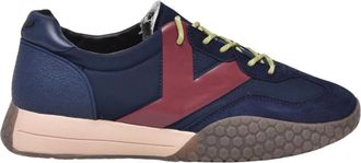 Keh-noo Kehnoo, Schoenen, Heren, Blauw, 40 EU, Leer, Sneaker Patchwork