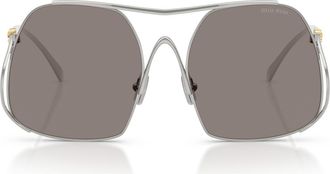 Miu Miu 57mm Square Sunglasses in Silver /Dark Grey at Nordstrom